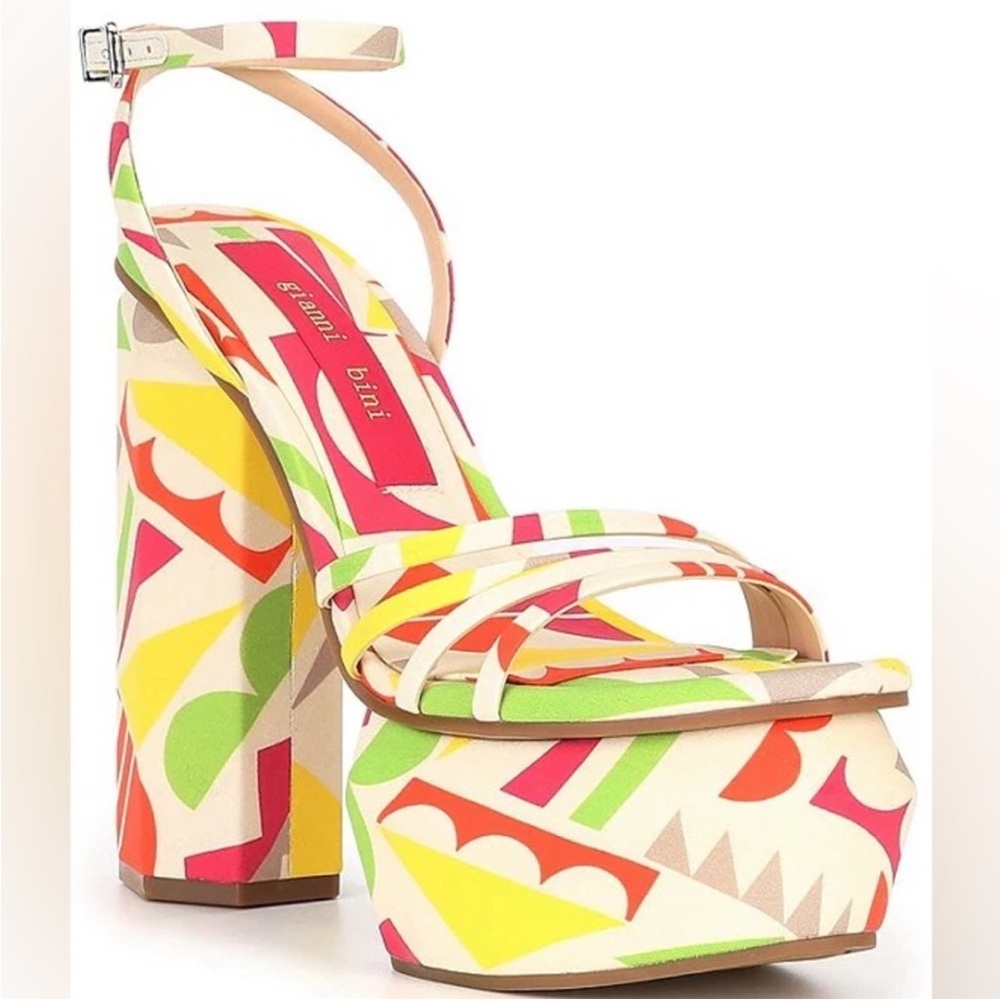 Gianni Bini Colorful Strappy Platform Heels